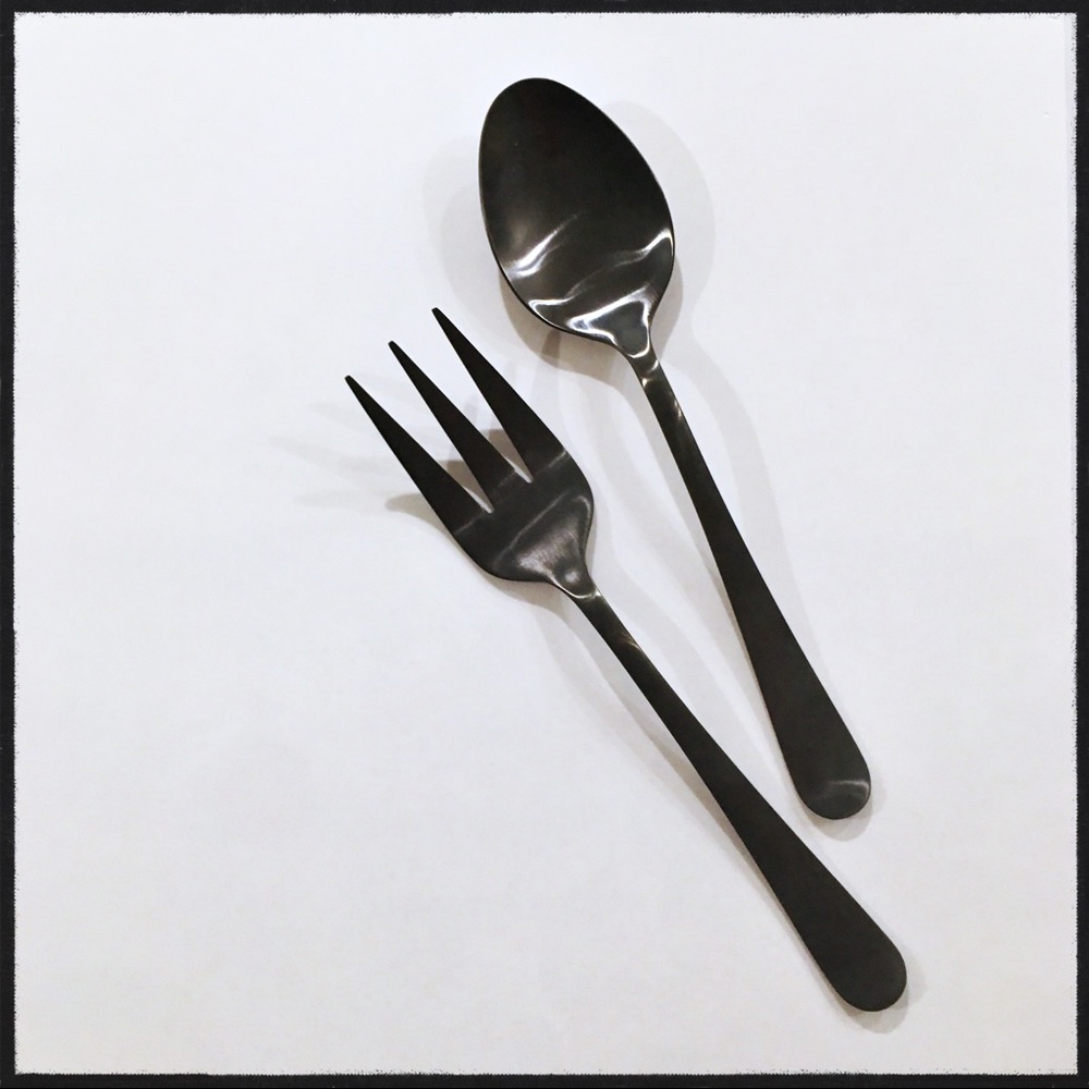 Serving Set- Meat Fork& Serving Spoon -Black Satin